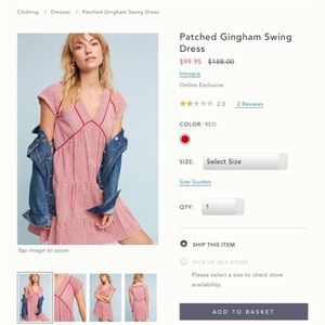 ISO~ Anthropologie Intropia gingham swing dress.